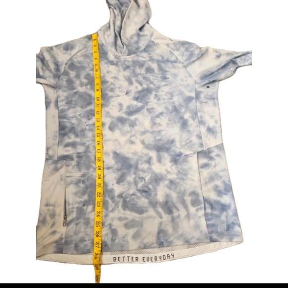 Lululemon Mens Textured Tech Hoodie In Tidal Dye Alpine White Chambray L - Picture 11 of 11